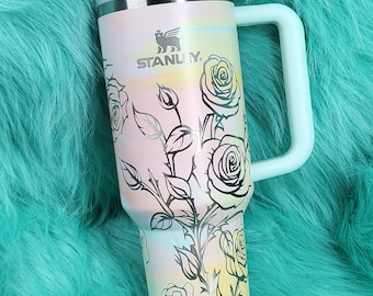 Stanley Clean Slate 40oz Tumbler, Laser Engraved Roses