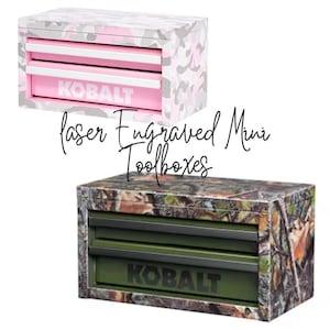 Kobalt Mini Camo Toolbox, Laser engraved.