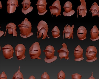 50 modelos 3D de cascos medievales: Archivos STL para cosplay (impresión 3D)