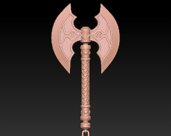 Double-Edged Axe 3D Model STL File (Digital Download)