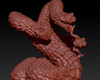 Three-headed snake 3D Prints STL File
