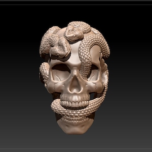 Skull and snake/Halloween 3D Prints/3D models for CNC Router STL File