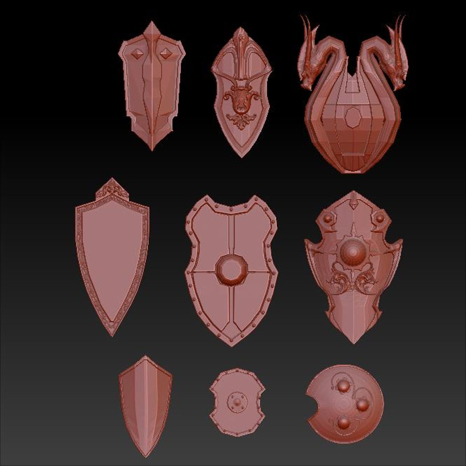 Cosplay Shield 3D Models: STL File for 3D Printing (digital Download ...