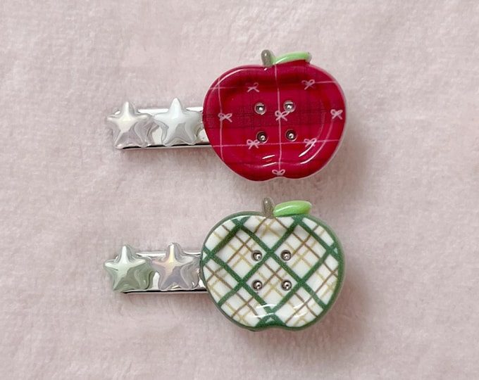 my apple to my star | kawaii cute hair clip drop dangle star heart pearl bow flower