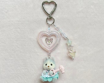 prinses husky | calico critter kawaii sleutelhanger ster boog hart parel druppel bungelen