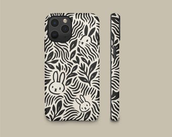 Bunny Rabbit Phone Case for iPhone 16 15 14 13 Pro Max, Cute Animal Phone Case for Samsung Galaxy S23 S24 S25, Rabbit Gift, Bunny Rabbit Art