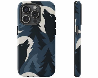 Abstract Wolf Phone Case for iPhone 17 16 15 14 13 Pro Max, Wolf Gifts Phone Case for Samsung Galaxy S23 S24 S25, Animal Phone Case