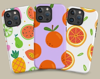 Kawaii Fruit Phone Case for iPhone 17 16 15 14 13 Pro Max, Orange Citrus Phone Case for Samsung Galaxy S23 S24 S25, Kawaii Fruit Design