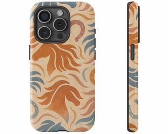 Horse Print Phone Case for iPhone 17 16 15 14 13 Pro Max, Running Horse Phone Case, Horse Gift, Cowboy Phone Case, Western Phone Case