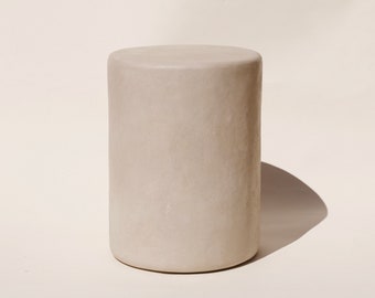 alma wabi sabi clay plaster side table/pedestal