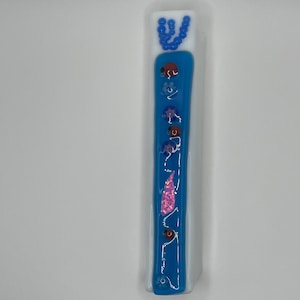 Mezuzah: Blau & Weiß