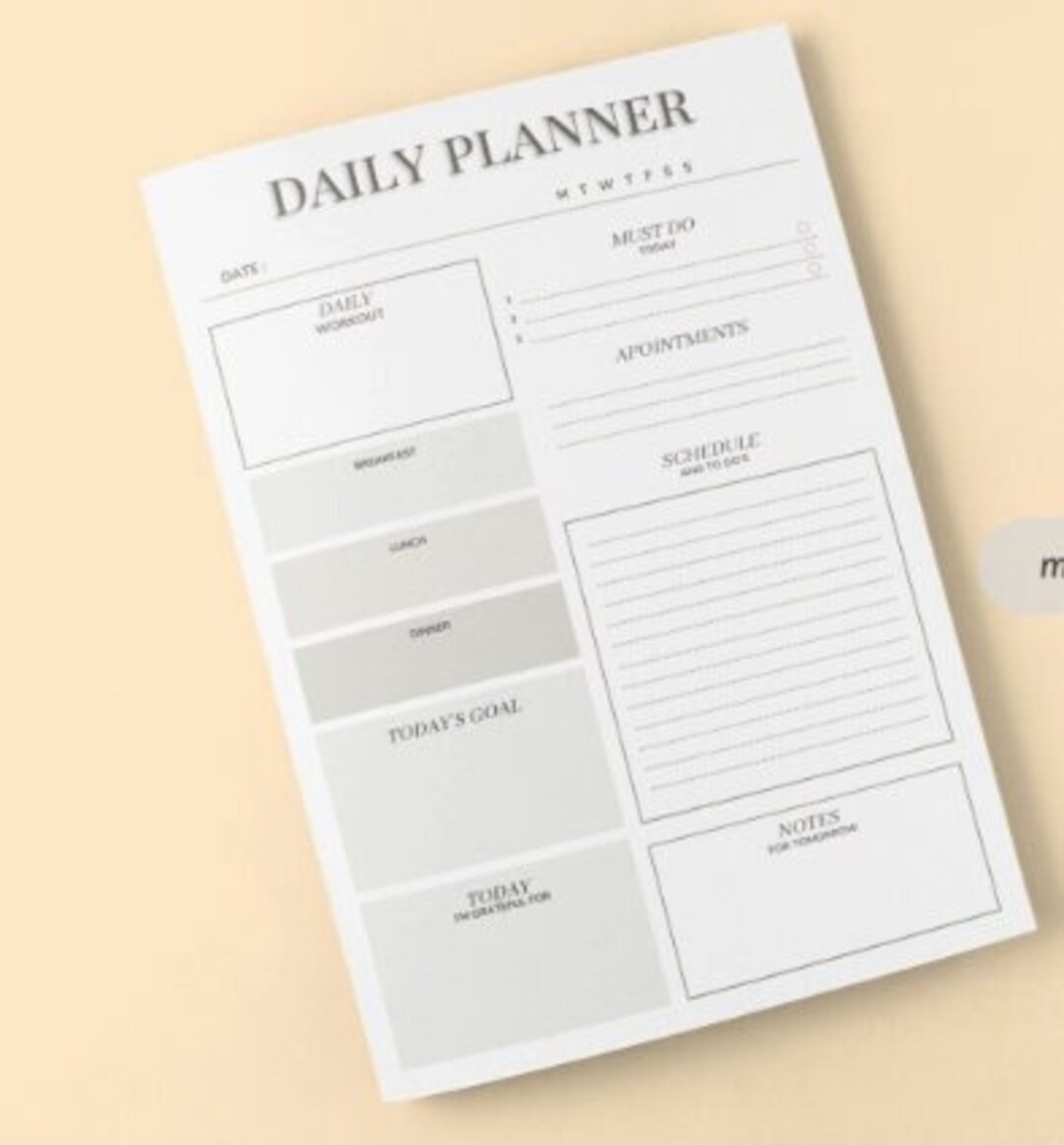 Daily to Do List Printable, Instant Download, Minimal Productivity ...