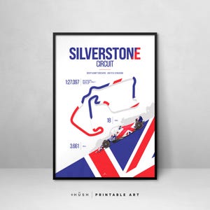 Formula 1 Silverstone Circuit Printable Wall Art Decor. F1 Poster gift. British F1 Poster Instant Digital Download | United Kingdom F1