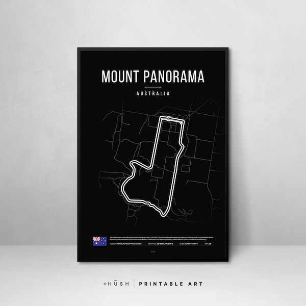 Mount Panorama Racing Circuit Digital Print, Bathurst Australia