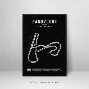 Formel 1 Rennstrecke Zandvoort ART PRINT druckbare Kunst. F1 Poster Grandprix von Holland. Digitaler Download