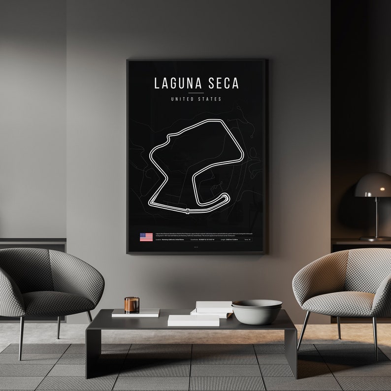 Laguna Seca-banaposter: Minimalistisk MotoGP-konst (digital nedladdning) bild 3