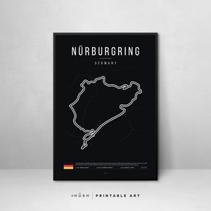 Nürburgring Rennstrecke Printable Wall Art Decor | Vatertags Geschenk | F1 Poster | Geschenk für Papa