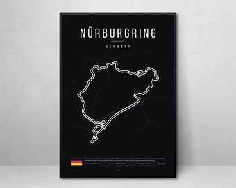 Nürburgring Race Track Printable Wall Art Decor | Fathers Day Gift | F1 Poster | Gift for dad