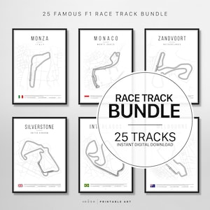 2025 F1 Poster Bundle. Rennstrecke Wall Art. Enthält 25 berühmte Rennstrecken! Sofortiger digitaler Download