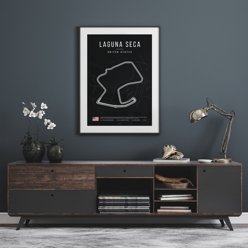 Laguna Seca-banaposter: Minimalistisk MotoGP-konst (digital nedladdning) bild 4