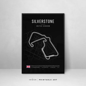 Formula 1 Silverstone Circuit Printable Wall Art Decor. Fathers Day Gift. F1 Poster gift for dad.