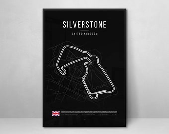 Formula 1 Silverstone Circuit Printable Wall Art Decor. Fathers Day Gift. F1 Poster gift for dad.
