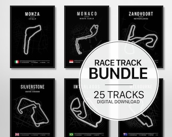 2025 F1 poster bundle. Race track Wall Art. Includes 25 famous circuits! F1 2025 Season. Instant Digital Download