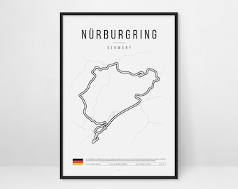 Nürburgring Race Track Printable Wall Art Decor | Fathers Day Gift | F1 Poster | Gift for dad | Digital Download