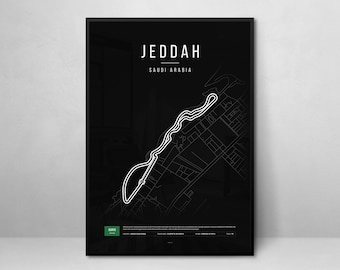 Jeddah Formel-1-Grand-Prix Poster: Minimalistischer F1-Druck (Digitaler Download)