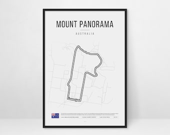 Mount Panorama Racing Circuit Digital Print White|Bathurst Race Track Poster| Digital Download