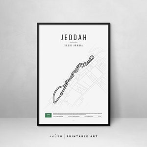 Jeddah Formula 1 Grand Prix Poster: Minimalist F1 Gift (Digital Download)