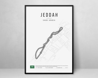 Jeddah Formel 1 Grandprix Poster: Minimalistisches F1 Geschenk (Digitaler Download)