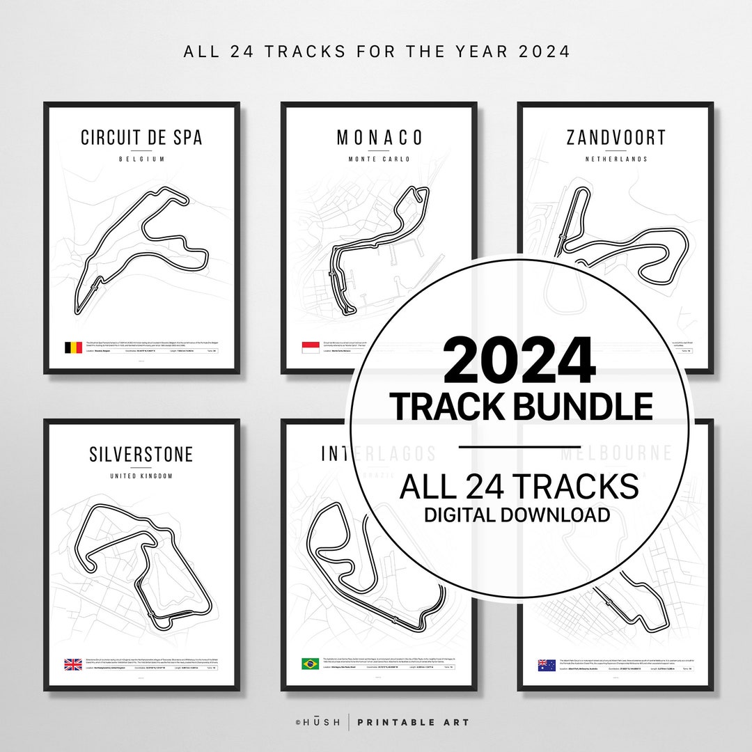 2024 F1 Poster Bundle White Background. F1 Wall Art. Includes Etsy