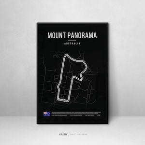 Impresión digital del circuito de carreras Mount Panorama, Bathurst, Australia