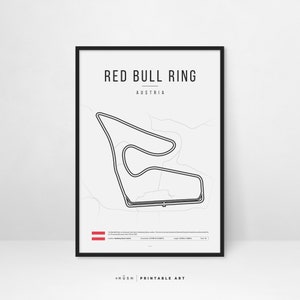 Formule 1 Red Bull Ring afdrukbare kunst aan de muur decor | Vaderdagcadeau | F1 digitale afdruk
