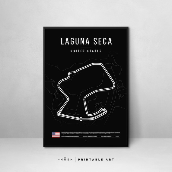 Laguna Seca Race Track Poster: Minimalist MotoGP Art (Digital Download)