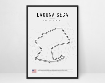 Arte del circuito di Laguna Seca: poster minimalista della MotoGP (download digitale)