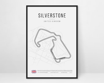 Formula 1 Silverstone Circuit Printable Wall Art Decor. Fathers Day Gift. F1 Poster gift for dad. Digital Download
