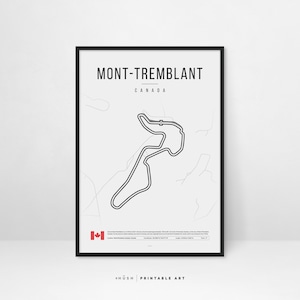 Circuit Mont-Tremblant Printable Wall Art Decor. Canada Race Track Digital Print.