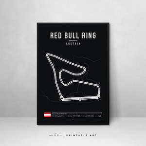 Impression de circuit de Formule 1 Red Bull Ring | Affiche Formule 1 | Circuit de Formule 1 | Formule 1 | Poster Grand Prix d'Autriche