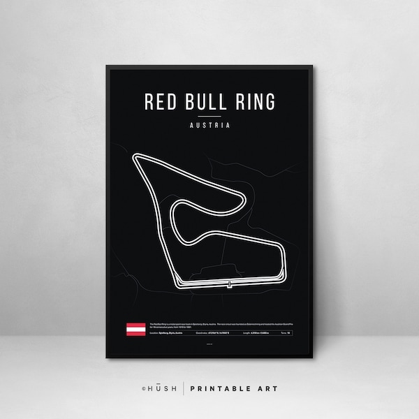 Impression du circuit du Red Bull Ring de Formule 1 | Affiche Formule 1 | Circuit de Formule 1 | Formule 1 | Affiche du Grand Prix d'Autriche