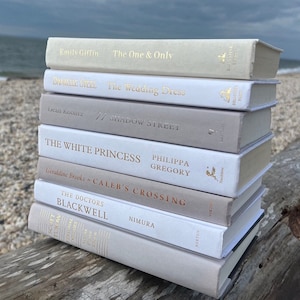 Soft Neutral Decorative Books, Pretty Decor Books, Bookshelf Styling, Shelf Display, Hardcover Staging Books, Books for Decor, NEUTRAL BOOKS