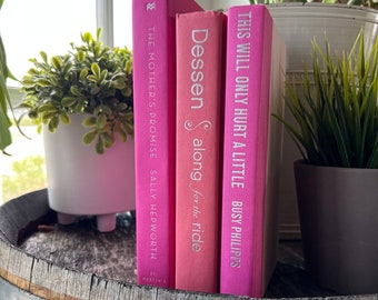Hot Pink Decorative Books, Pop of Color Books, Pink Decor Books, Pink Book Bundles, Bright Pink Books, Bold Pink Books, Pink Home Decor