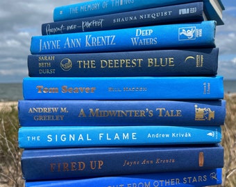 Bright Blue Decorative Books, Book Bundle of Blues, Coastal Decor Books, Beach House Books, Nautical Decor Books, Blue Decor, Nautical Decor