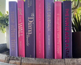 Pink and Purple Decorative Books Girly Decor Feminine Decor 