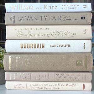 AESTHETIC Book Set, Light Beige, Light Tan, White, and Cream, Books for Home Decor, Bookshelf Styling, Home Staging, Decor Books, Airbnb
