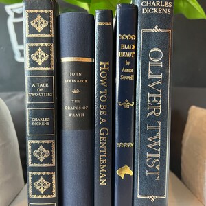 Navy Hardcover Books, Navy Books for Interior design, Staging, Home Decor, Shelf Styling, AirBnB Decor, Bookshelf Decor, Navy Home Decor