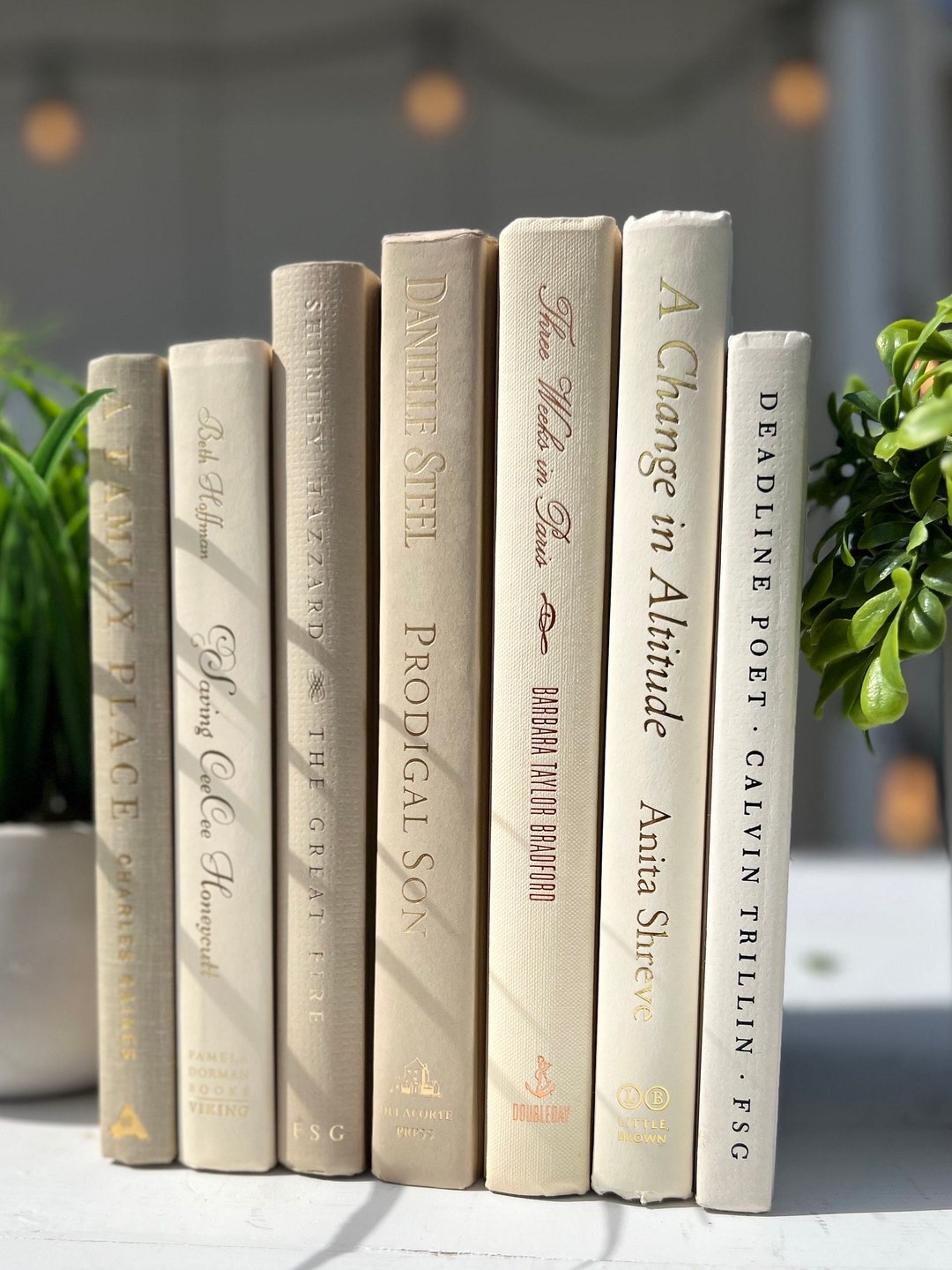 Decorative Books in Neutrals, Home Decor Books, Earth Tone Books