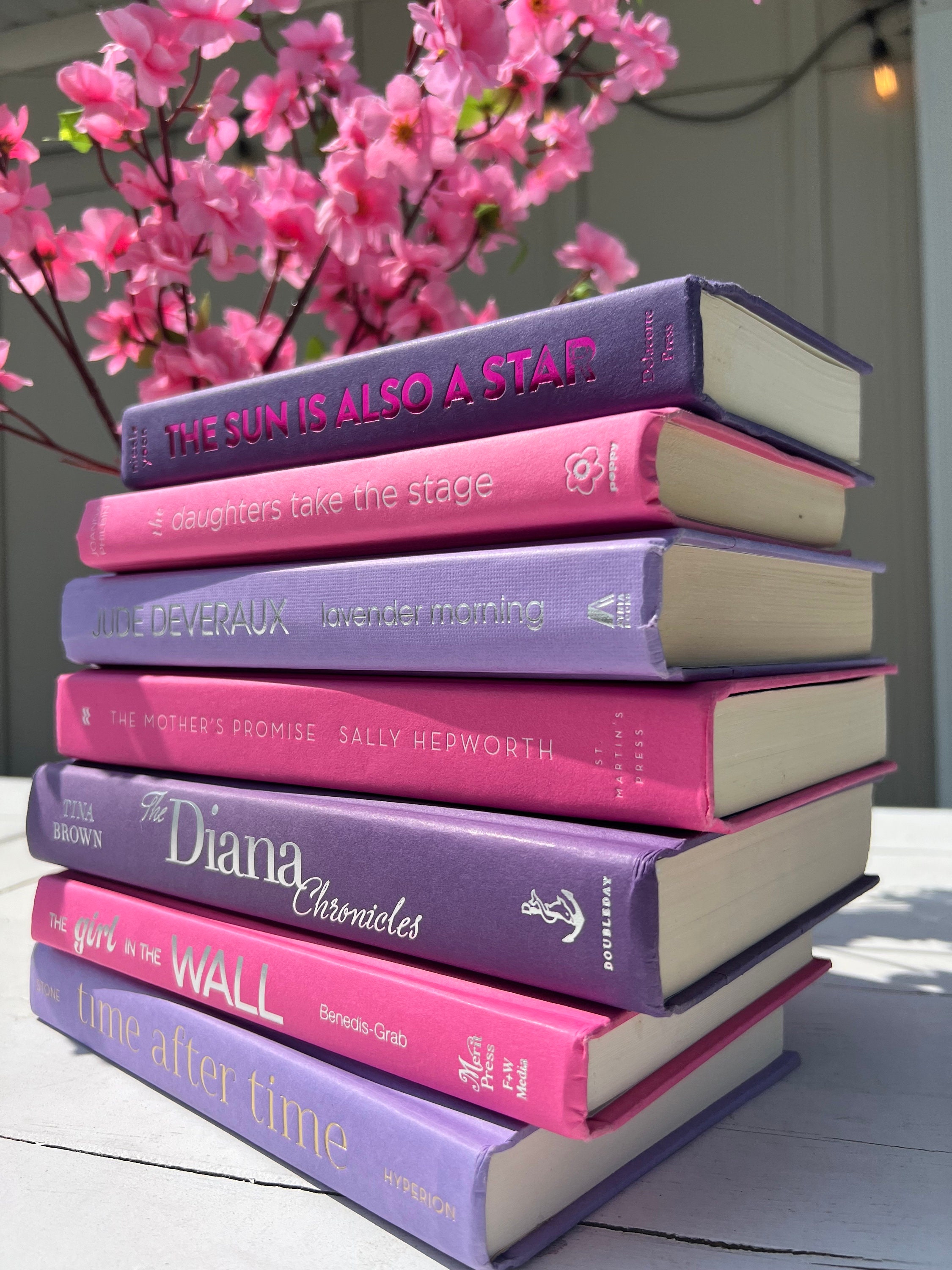 Pink and Purple Decorative Books Girly Decor Feminine Decor 