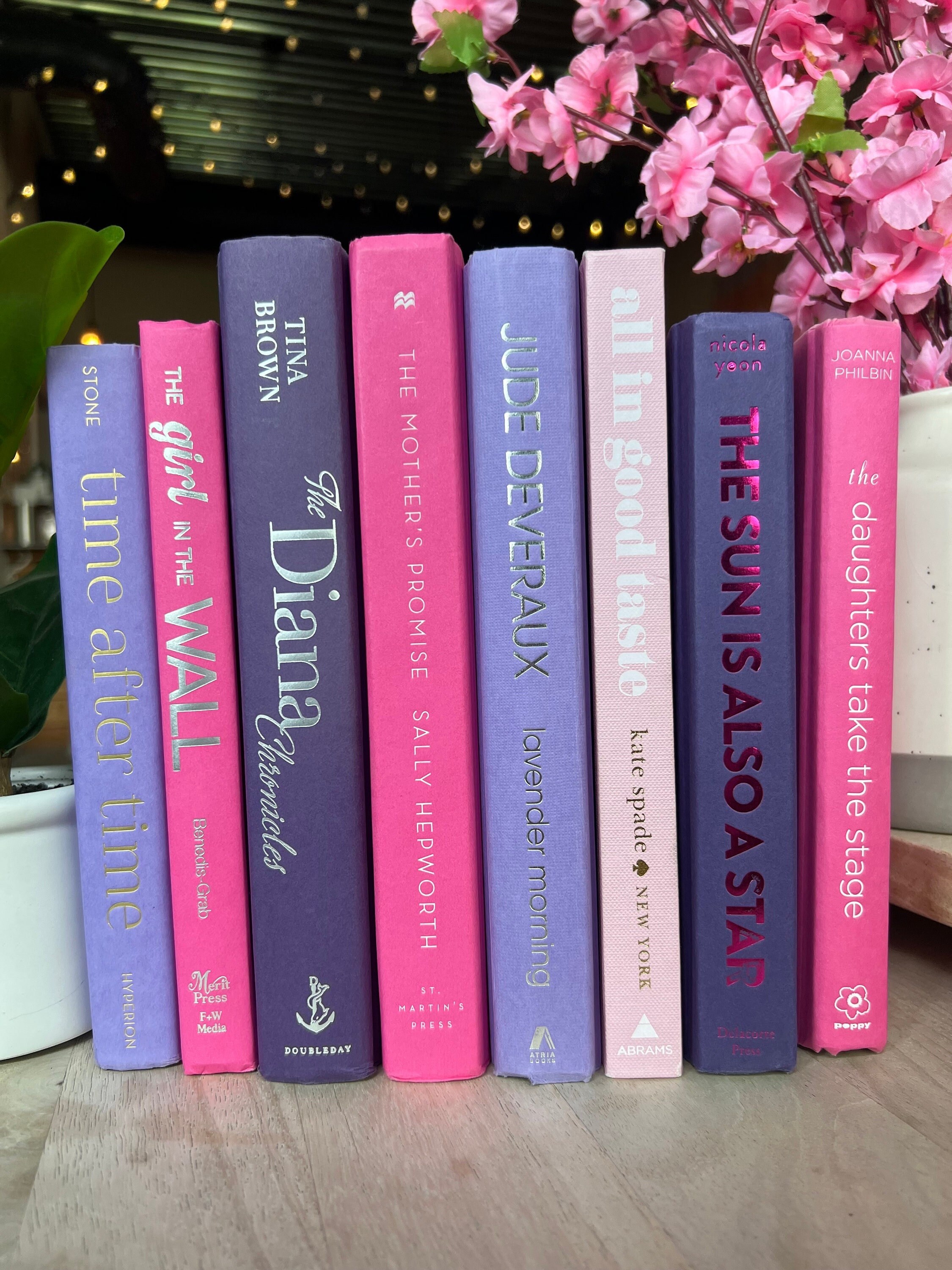 Pink and Purple Decorative Books Girly Decor Feminine Decor 